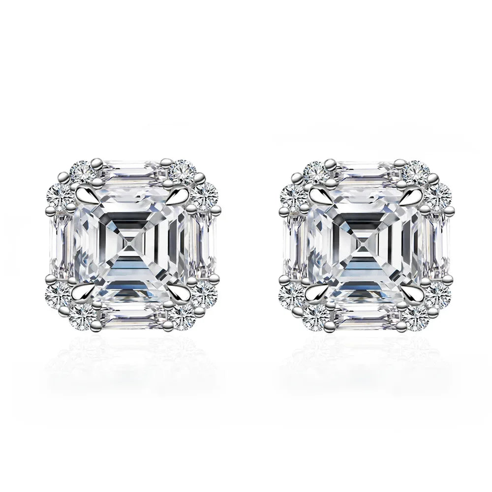 Moissanite Diamond Stud Earrings 925 Sterling Silver