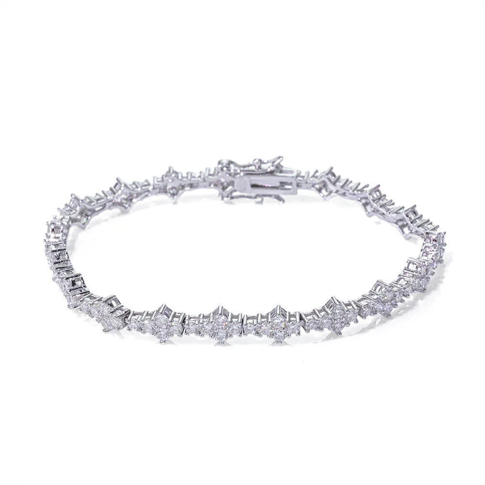 Moissanite 925 Silver Tennis Bracelet Sparkling Diamond VVS1 GRA Certificate