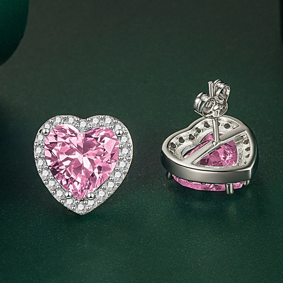 Heart-shaped Moissanite 925 silver jewelry earrings