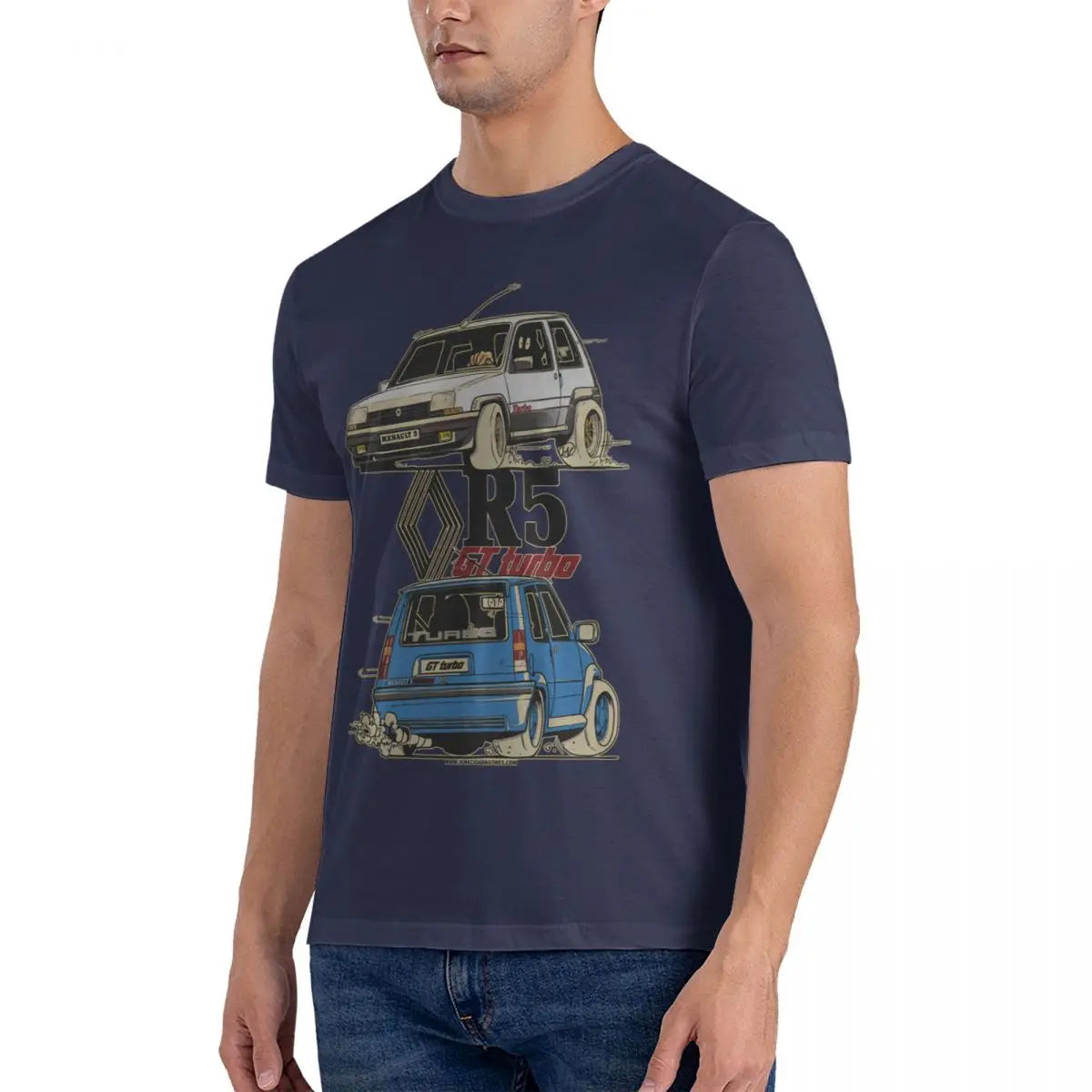 Vintage R 5 Gt Turbo Funny Cartoom Car T-Shirt 100% Cotton O-Neck Short Sleeve Casual Mens T-shirt Size S-3XL