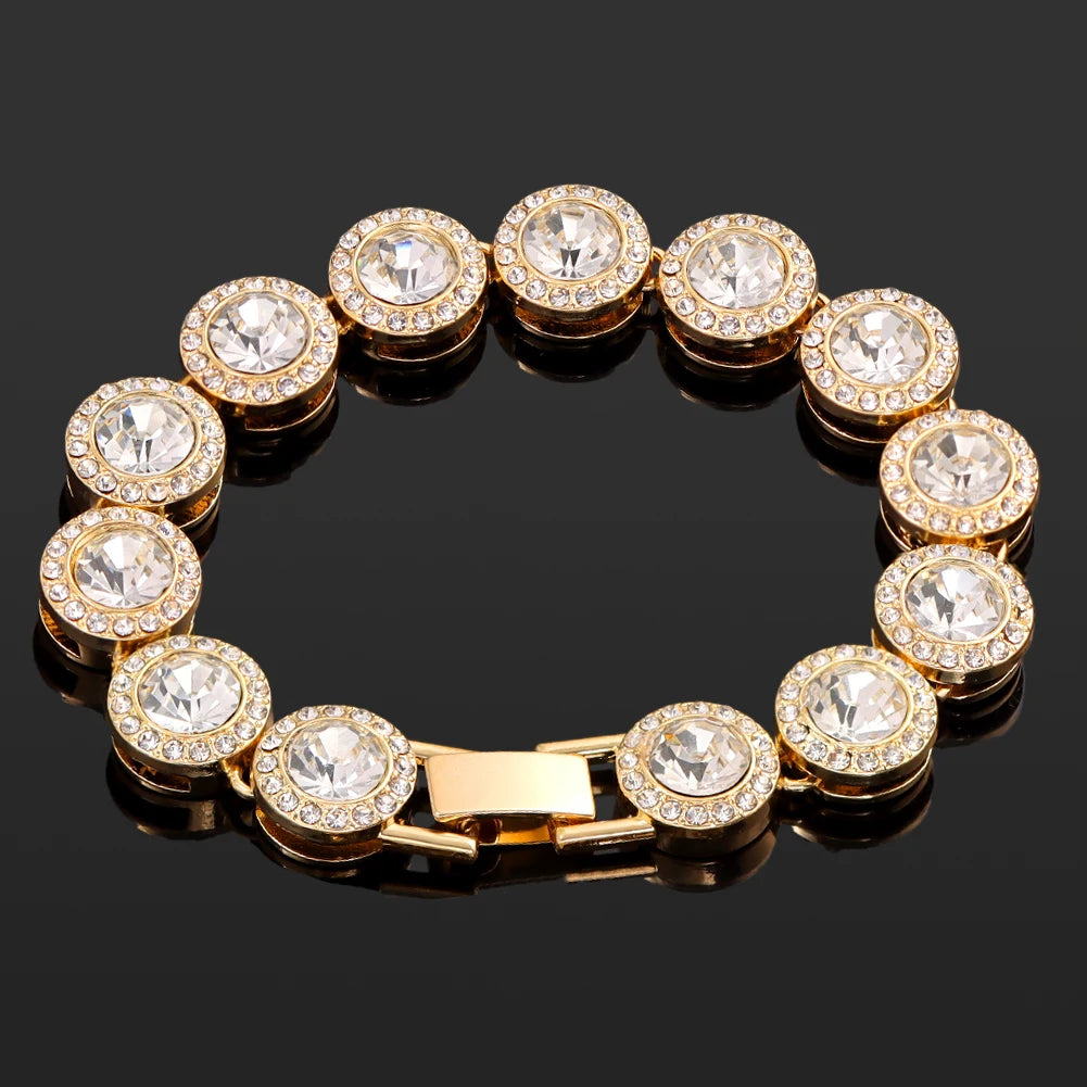 Iced Out Chain Cuban Bracelet Full Rhinestone