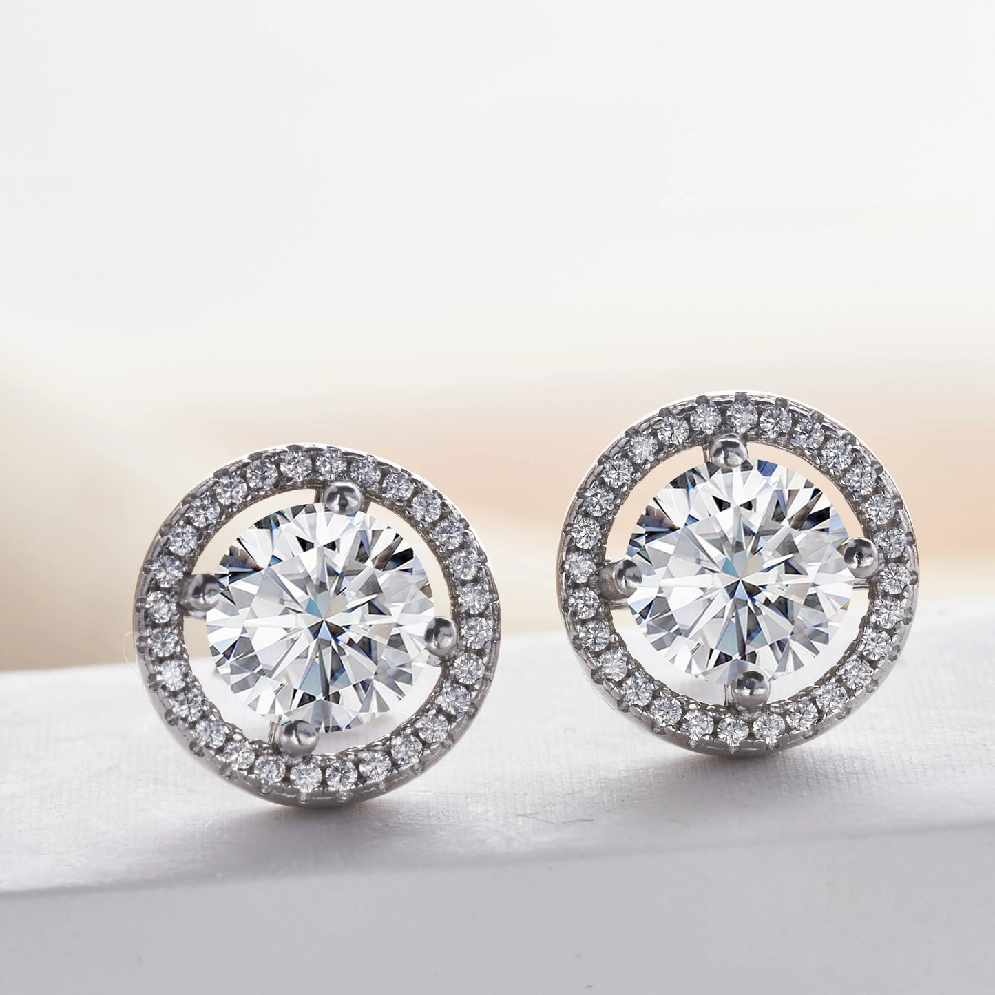 6.5mm*2pcs D Color Moissanite Earrings For Women 925 Sterling Silver Ear Studs Sparkling Diamond Wedding Fine Jewelry for women