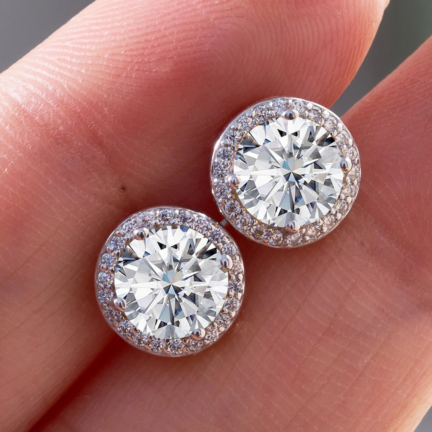 6.5mm*2pcs D Color Moissanite Earrings For Women 925 Sterling Silver Ear Studs Sparkling Diamond Wedding Fine Jewelry for women
