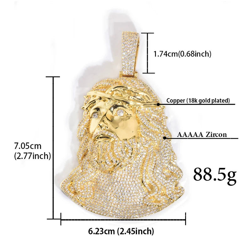 5A+ Cubic Zirconic Iced Out JESUS PIECE Pendants