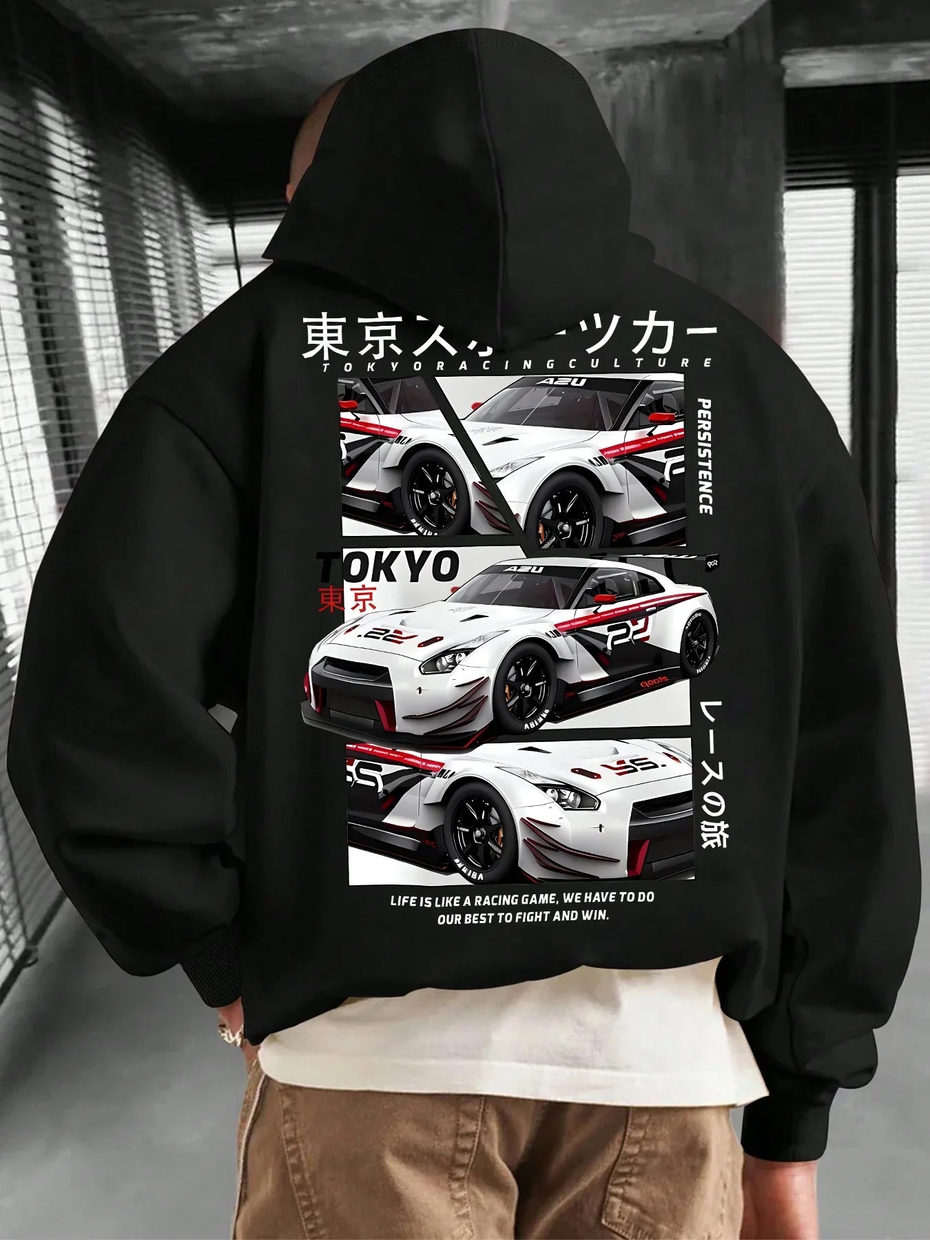 Mens Graphic Hoodie Racing Car Design