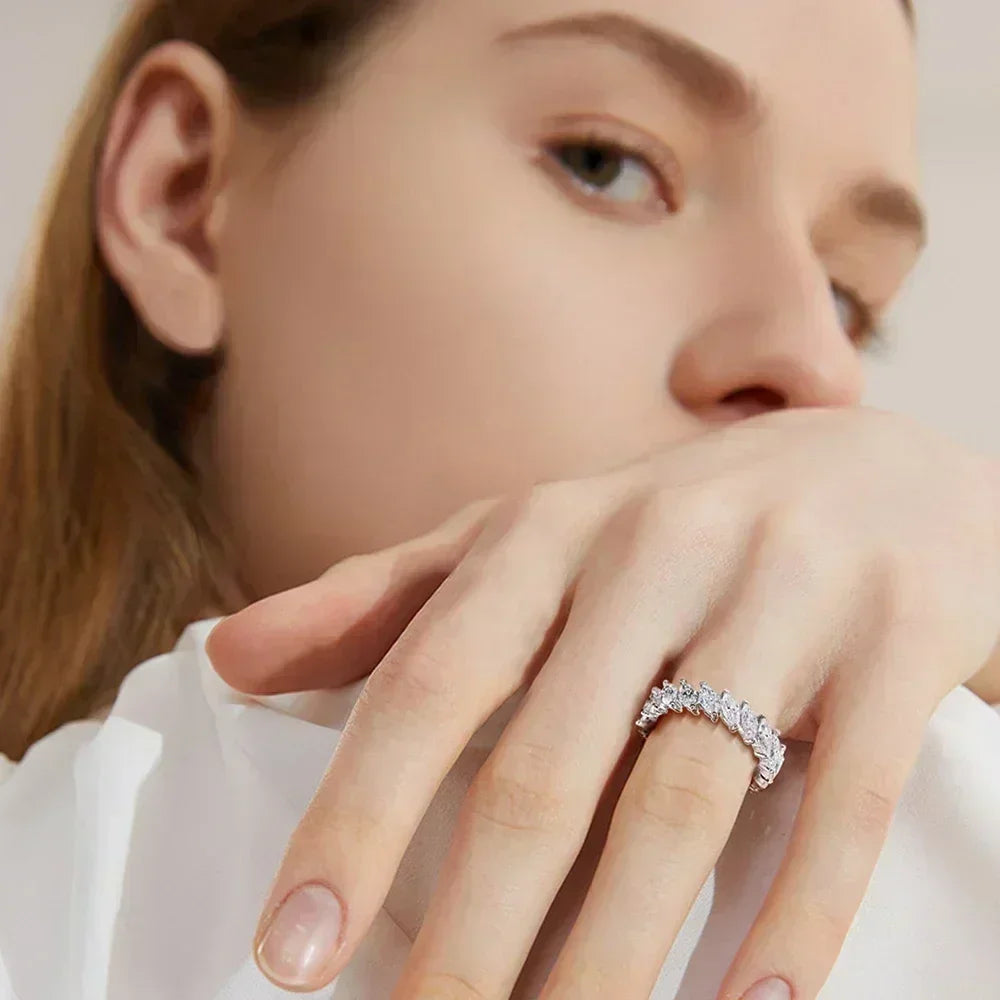 Marquise Cut Moissanite Eternity Ring Band