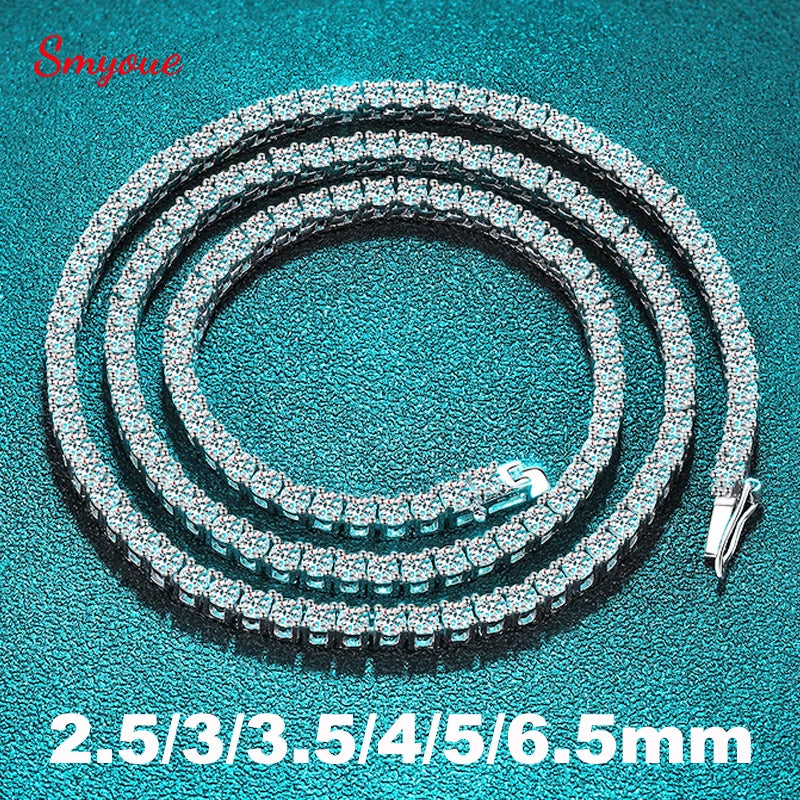 Full Moissanite Tennis Necklace 925 Sterling Silver