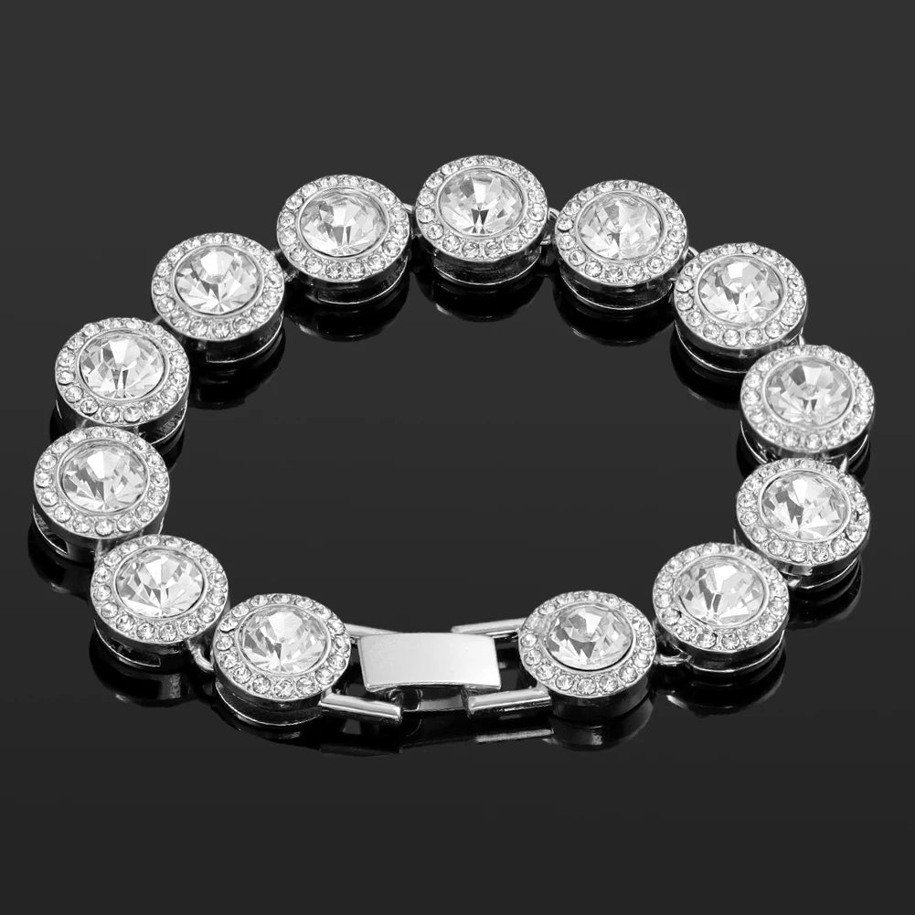 Iced Out Chain Cuban Bracelet Full Rhinestone