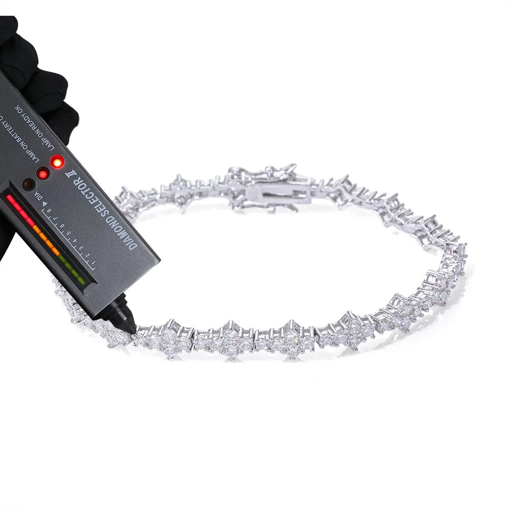 Moissanite 925 Silver Tennis Bracelet Sparkling Diamond VVS1 GRA Certificate