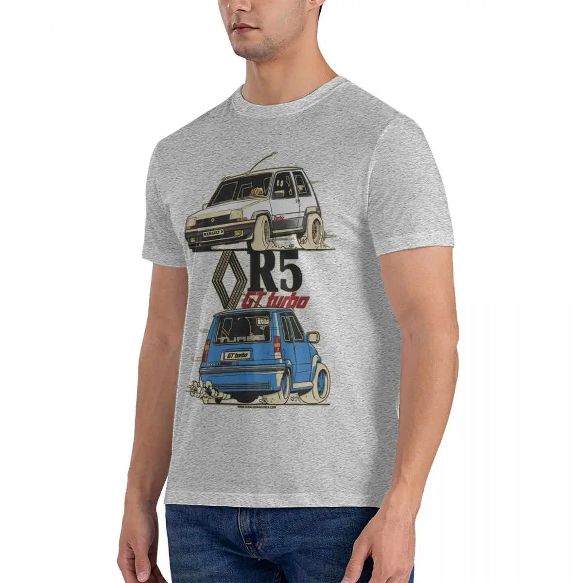 Vintage R 5 Gt Turbo Funny Cartoom Car T-Shirt 100% Cotton O-Neck Short Sleeve Casual Mens T-shirt Size S-3XL
