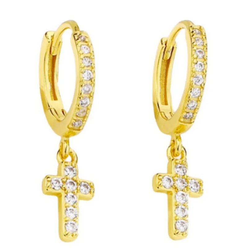 925 Sterling Silver Cross Earrings