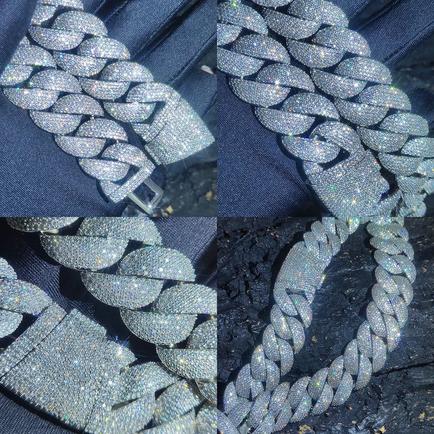 22MM 6 Row Heavy Cuban Bracelet Iced Out Box Buckle Copper Setting 5A Cubic Zirconia