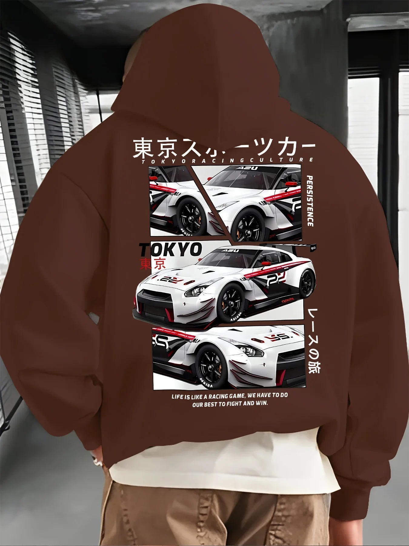 Mens Graphic Hoodie Racing Car Design
