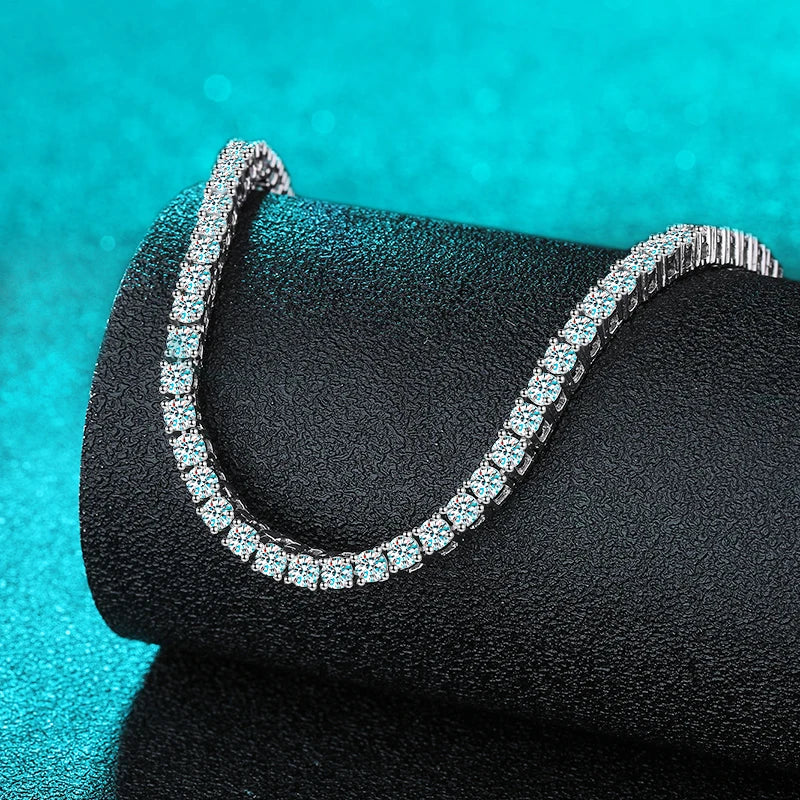 Full Moissanite Tennis Necklace 925 Sterling Silver
