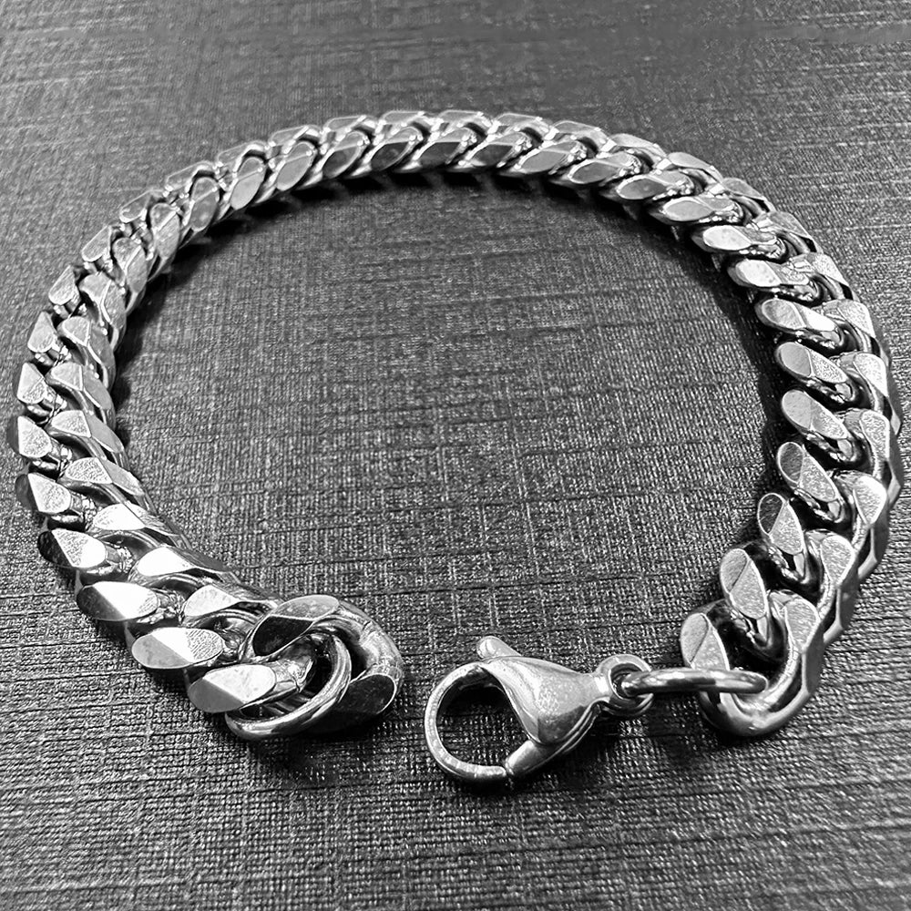 No Fade 316L Stainless Steel Necklace Rhombus Zircon Iced Out Cuban Link Chain