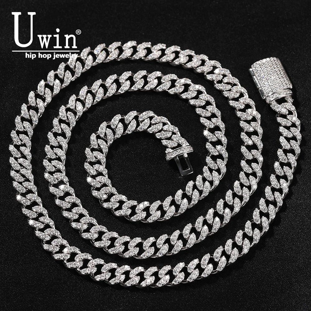 S925 Moissanite 6mm Cuban Chain/Bracelet Sterling Silver