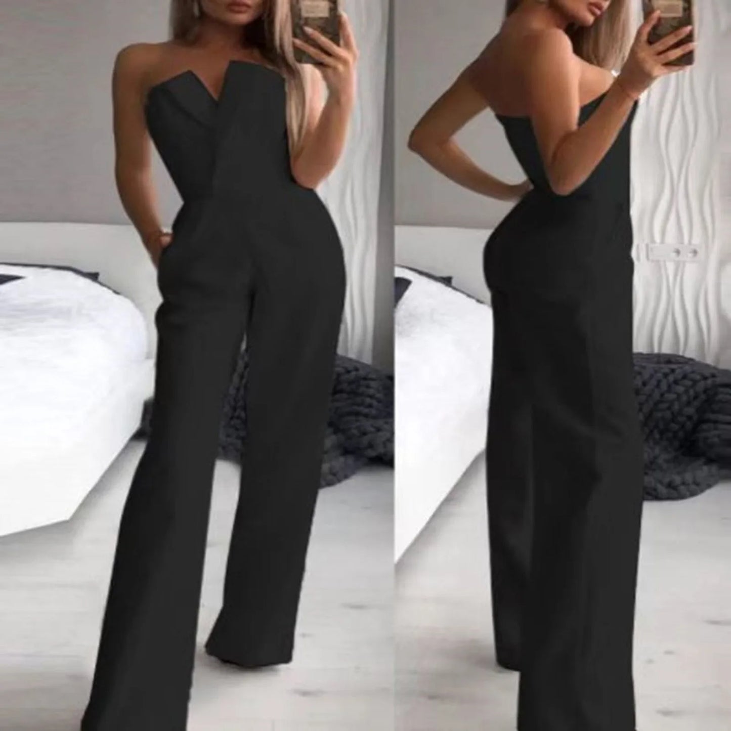 Women’s Solid Tube Top Sleeveless Romper