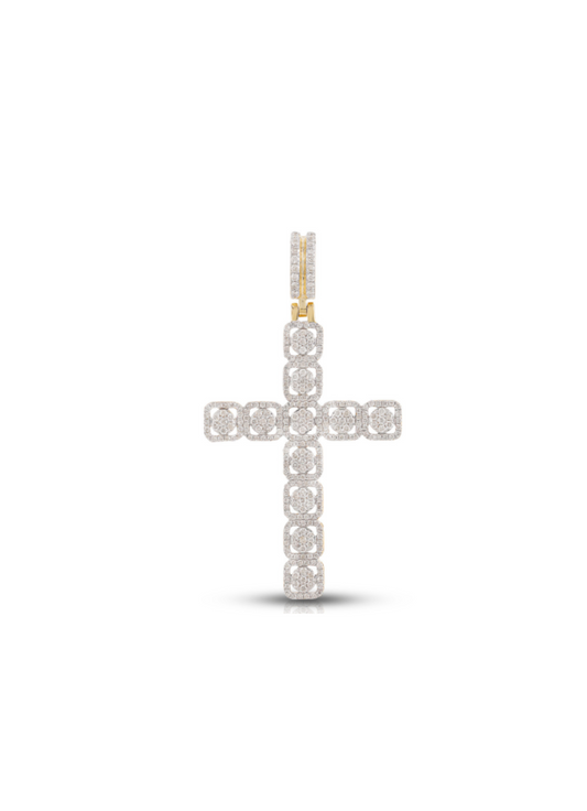 Iced Out Diamond Cross Pendant