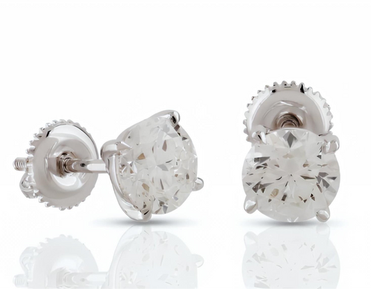 Sterling Silver Lab Grown Diamond Stud Earrings