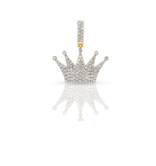 Iced Out Diamond Crown Pendant