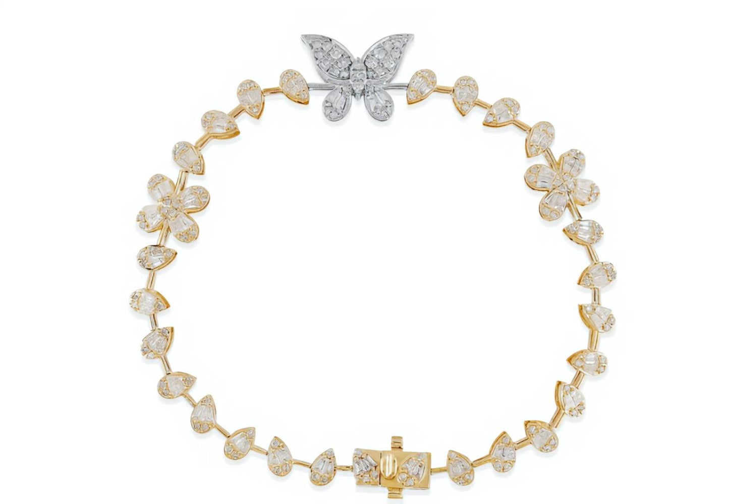 Butterfly & Floral Lab Grown Diamond Bracelet