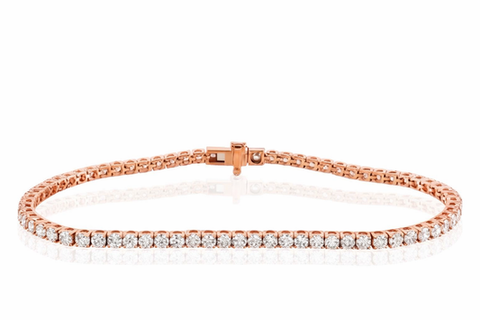 Lab Grown Diamond Tennis Bracelet – 5.22 CTW | Rose Gold–Plated Sterling Silver (8.47g)