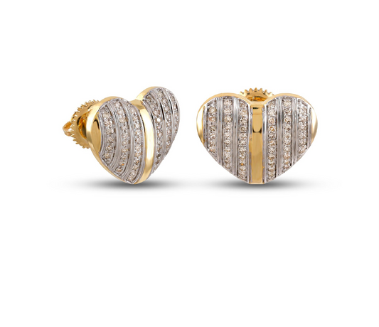 Baguette Diamond Heart Shaped Earrings