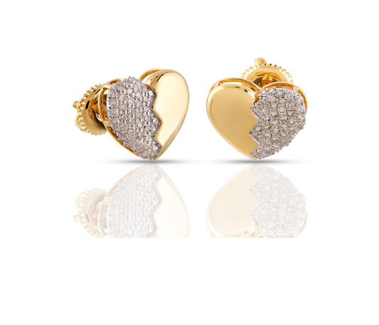 Diamond Broken Heart Earrings