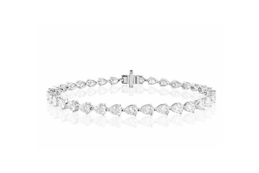 Pear-Cut Lab Grown Diamond Tennis Bracelet