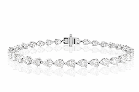 Pear-Cut Lab Grown Diamond Tennis Bracelet