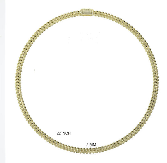 7MM 22inch Lab Grown Diamond Cuban Link Necklace