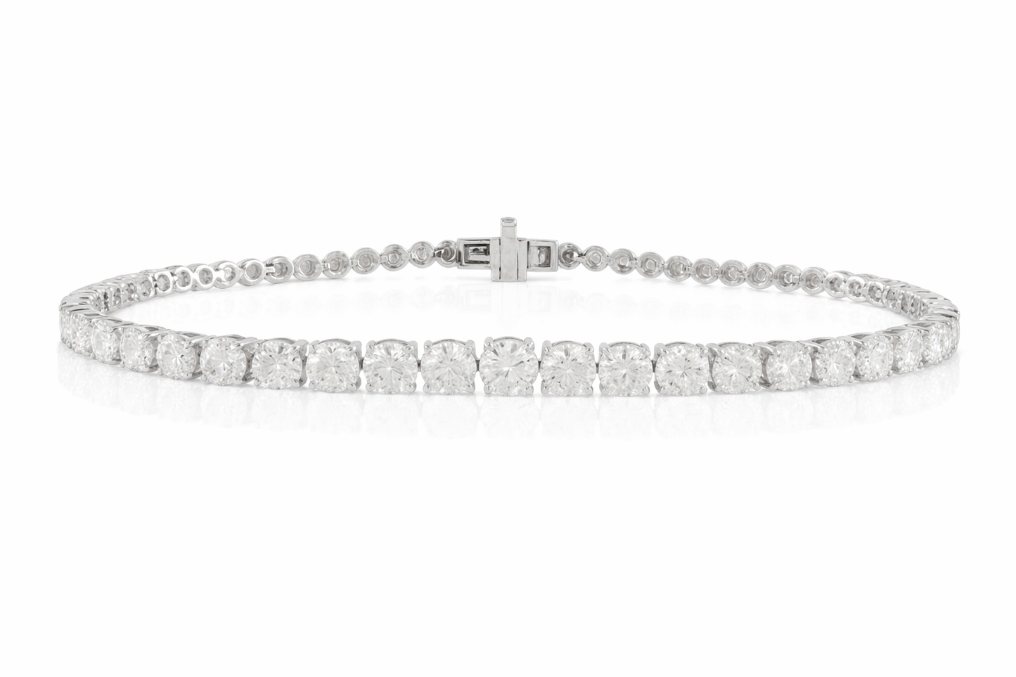 Silver Cushion-Cut Lab-Grown Diamond Tennis Bracelet