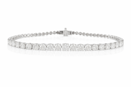 Silver Cushion-Cut Lab-Grown Diamond Tennis Bracelet