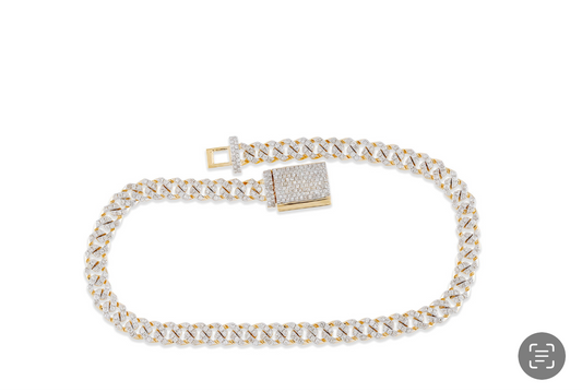 4.5MM 8inch 1.99Ct Diamond Cuban Bracelet