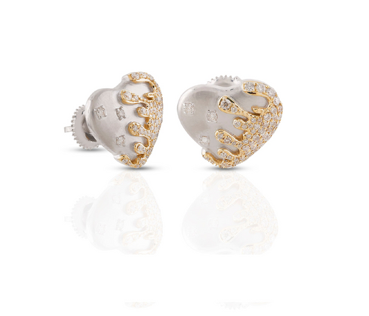 Heart Shaped Diamond Earrings