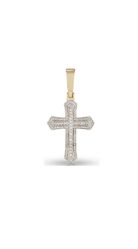 Iced Out Silver Cross Pendant