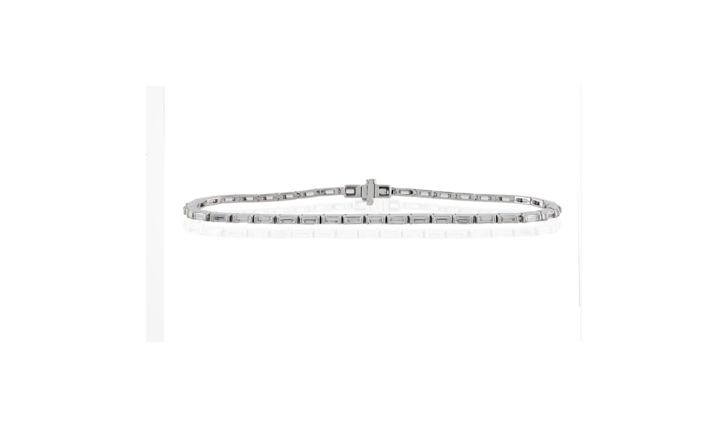 3.48CTW Diamond Baguette Tennis Bracelet