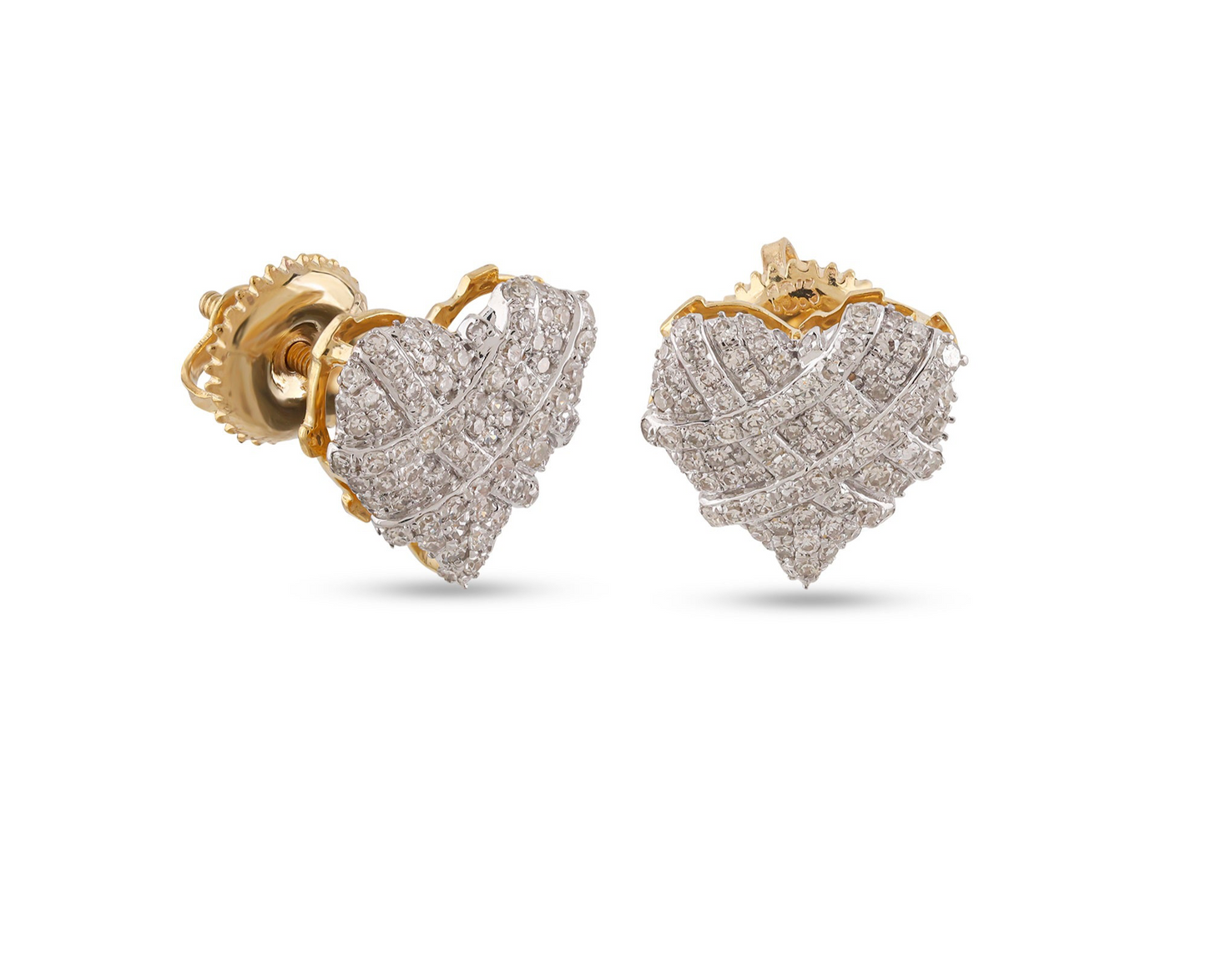 Diamond Heart Shaped Earrings