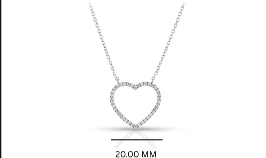 .81ct Silver And Diamond Heart Pendant