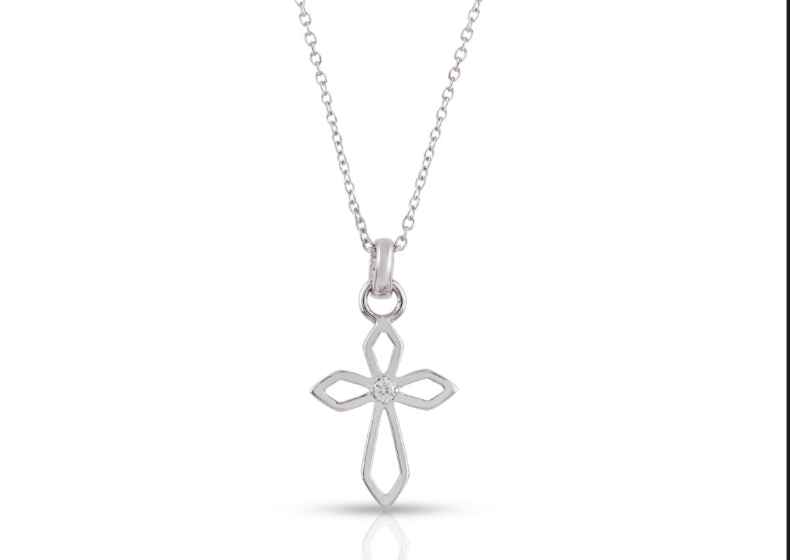 .08Ct Necklace And Cross Pendant