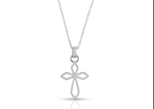 .08Ct Necklace And Cross Pendant