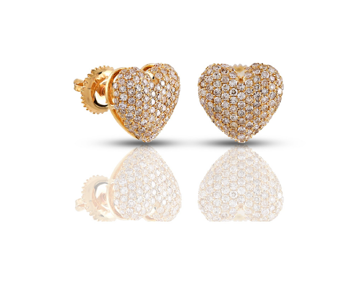 Diamond Heart Shaped Earrings