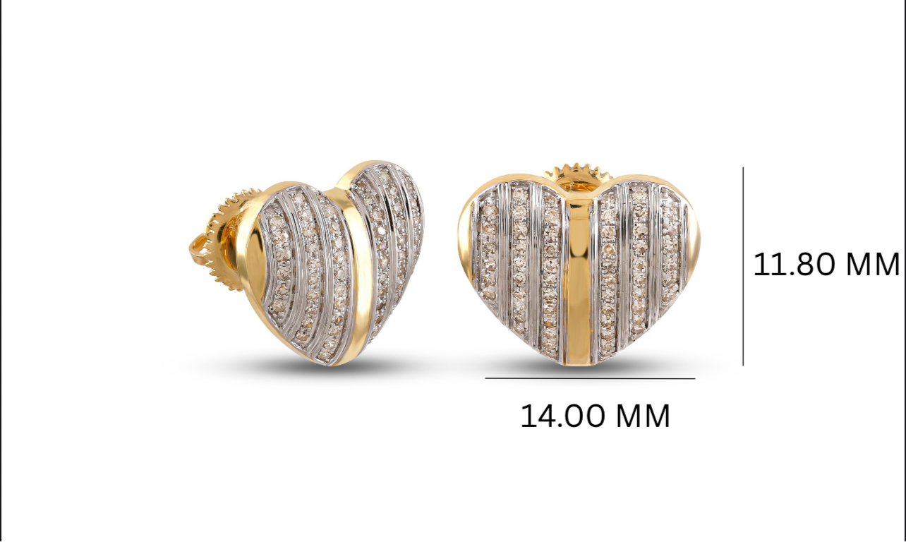 Baguette Diamond Heart Shaped Earrings