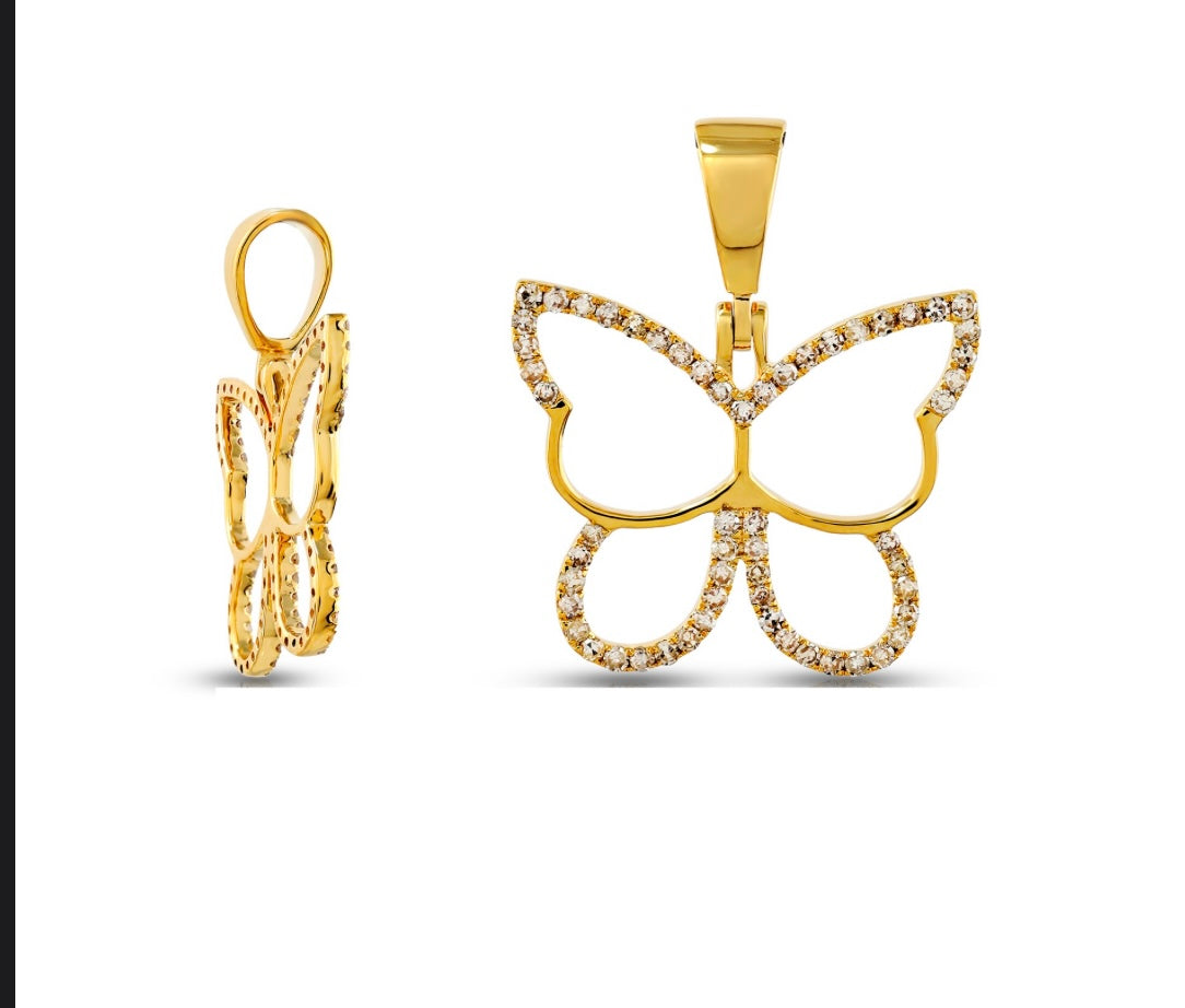 Diamond Butterfly Pendant