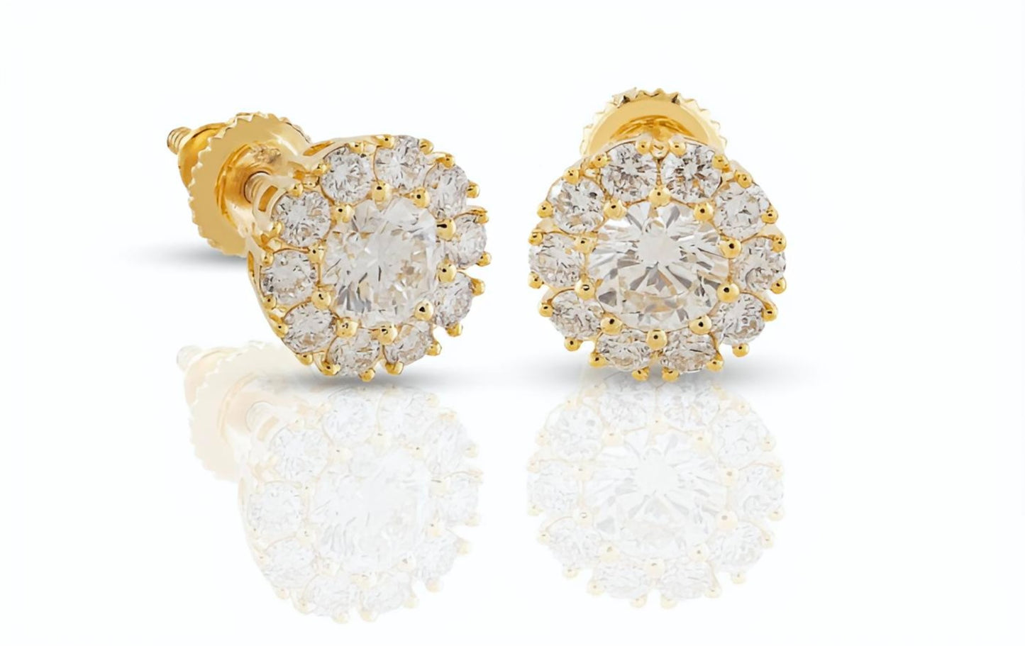 Silver Lab Grown Diamond Stud Earrings