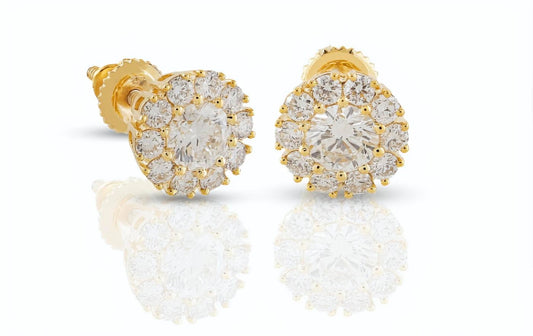 Silver Lab Grown Diamond Stud Earrings