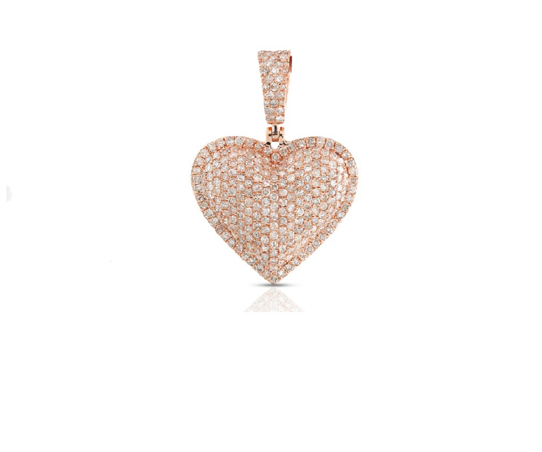 Iced Out Diamond Heart Pendant