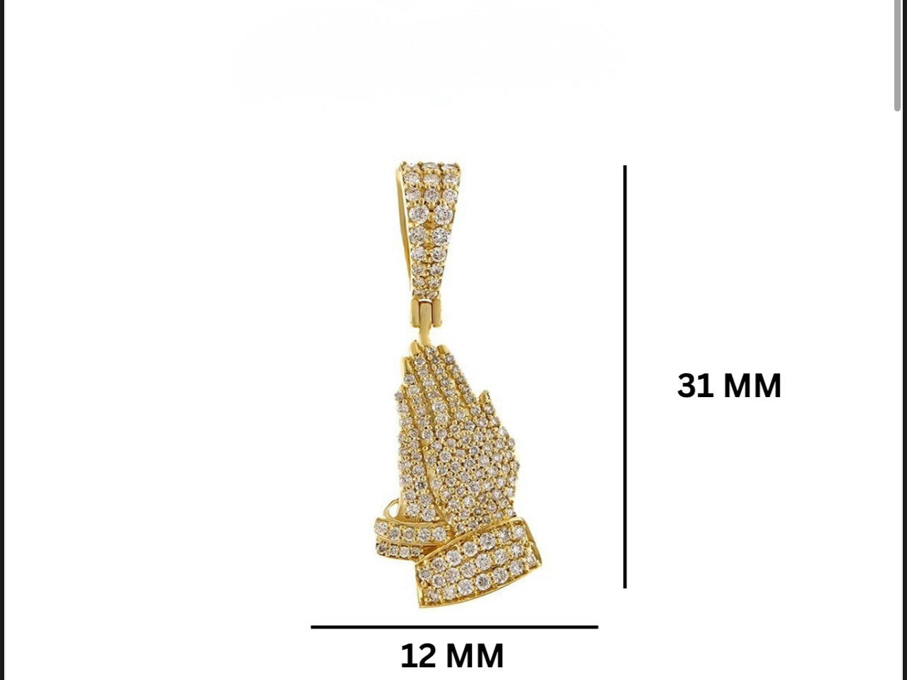 .50ct Diamond Praying Hands Pendant