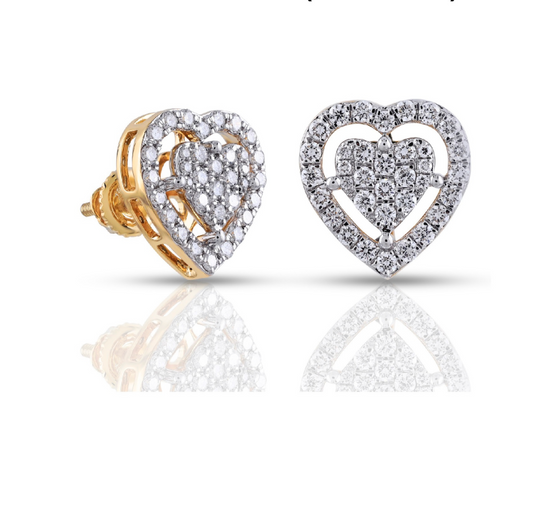 Diamond heart earrings