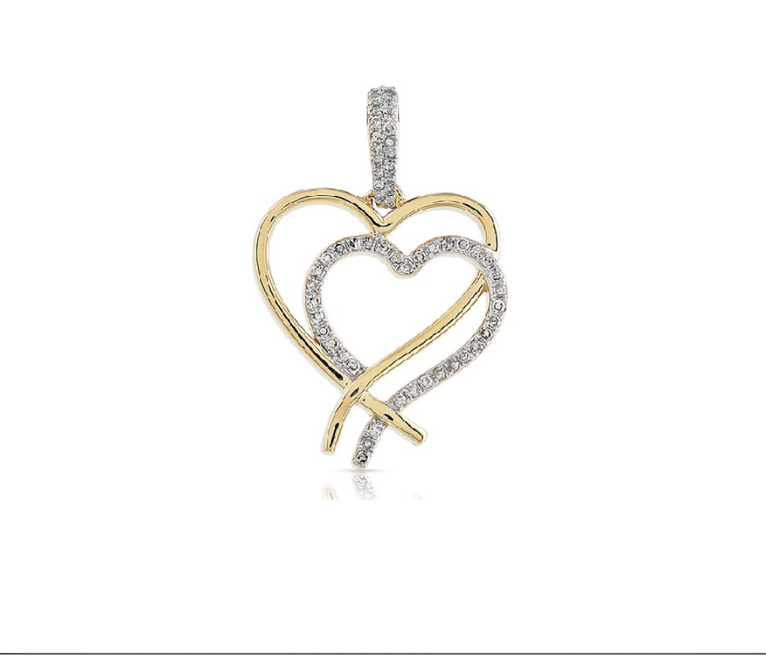 Diamond Double Heart Shaped Pendant